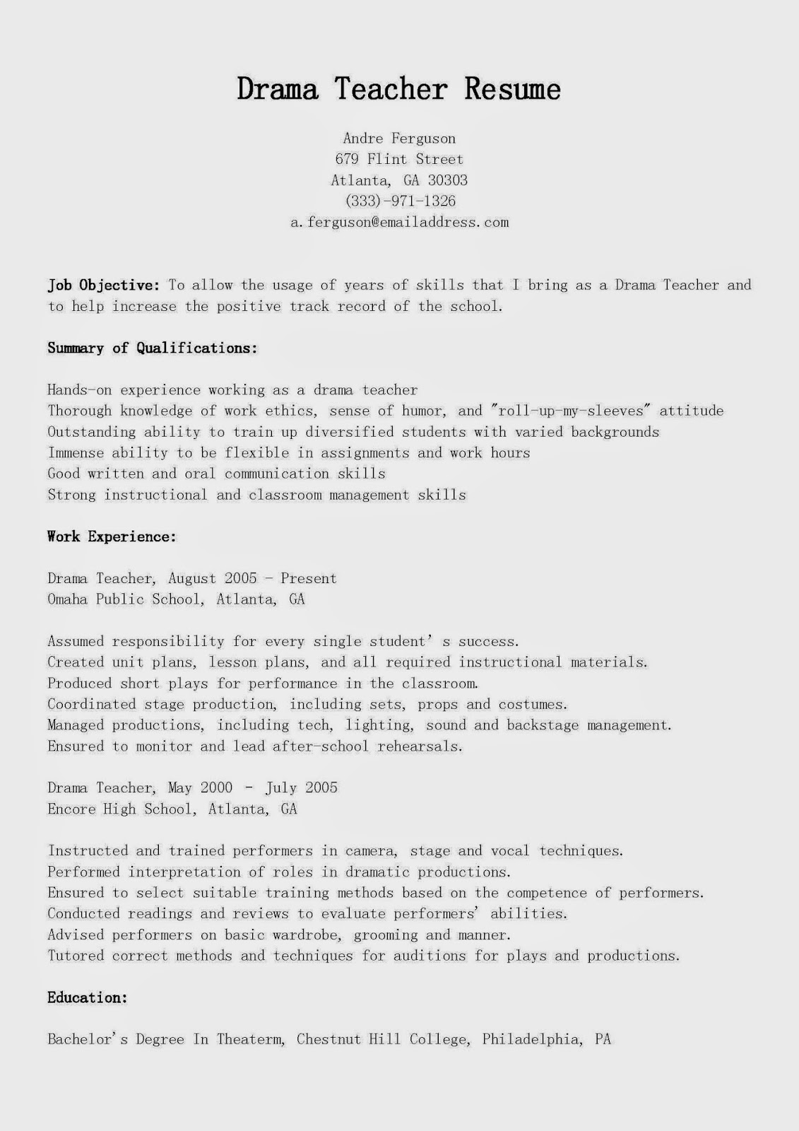 How to write an artists resume